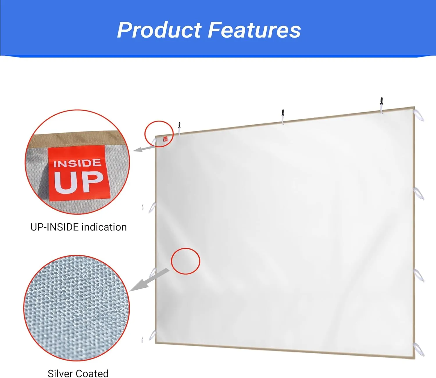 CROWN SHADES SunWall Silver Coated for 12x12 Pop up Canopy Tent, 1 Pack Sidewall Only with Silver Coating (1 Pack, Khaki)