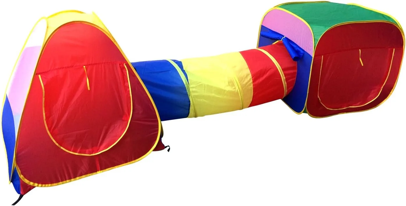 Cubby-Tube-Teepee 3pc Pop-up Play Tent Children Tunnel Kids Adventure Station by POCO DIVO