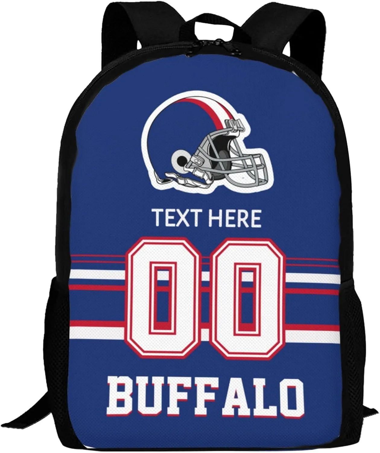 Custom Buffalo Backpack, Personalized Name and Number Backpack High Capacity Custom Football Gift for Men Women Fans