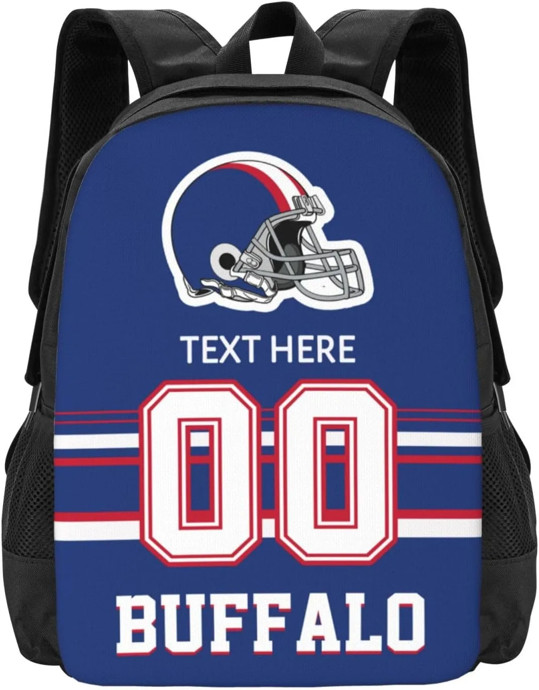 Custom Buffalo Backpack, Personalized Name and Number Backpack High Capacity Custom Football Gift for Men Women Fans