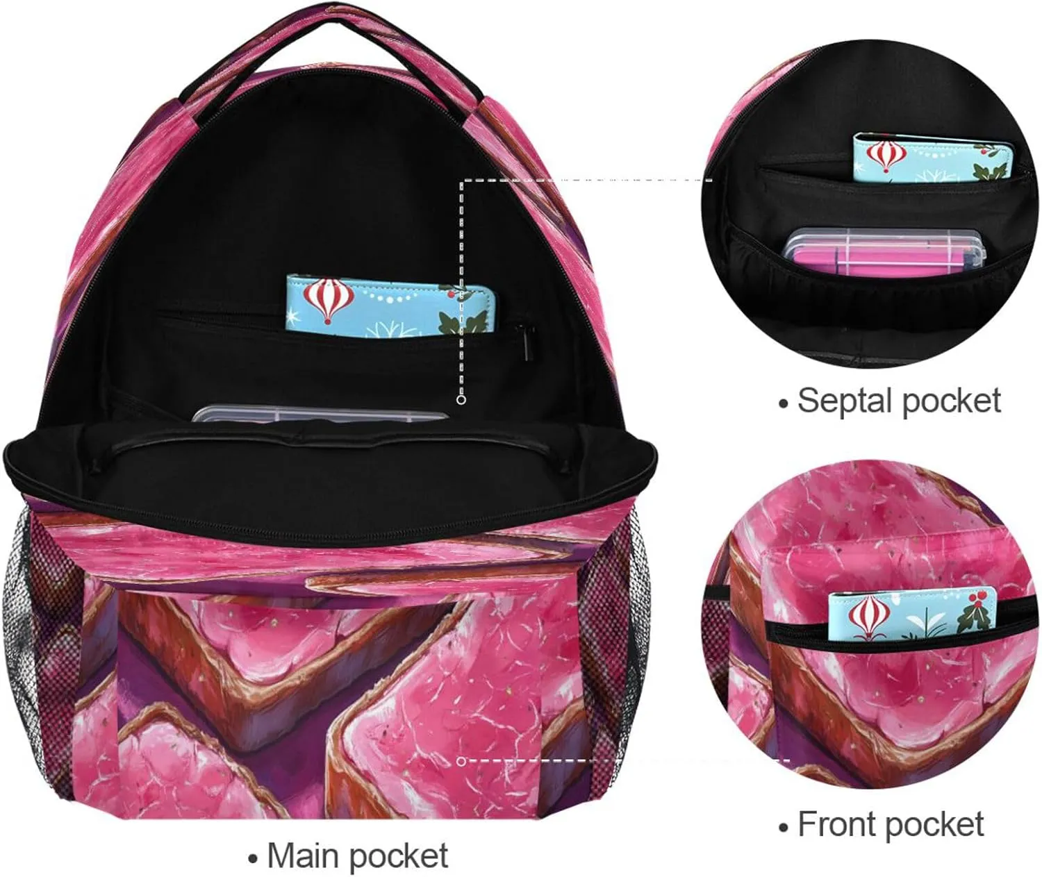 Cute Backpack for Teacher Nurse Waterproof Business Work Bag with Chest Strap for Business Work College Travel Trip Lunch Meat Wild Style