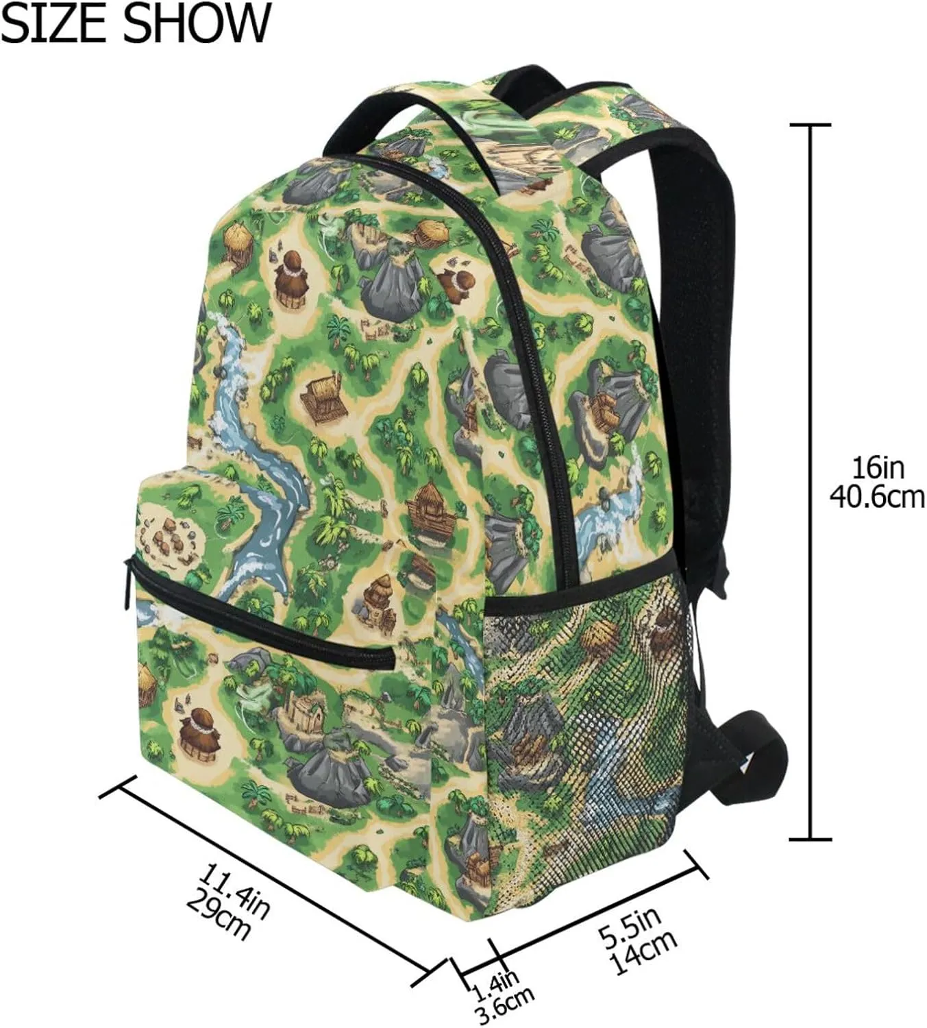 Cute Backpack for Women Men Fashion Travel Laptop Backpack with Chest Strap for College Work Game Map