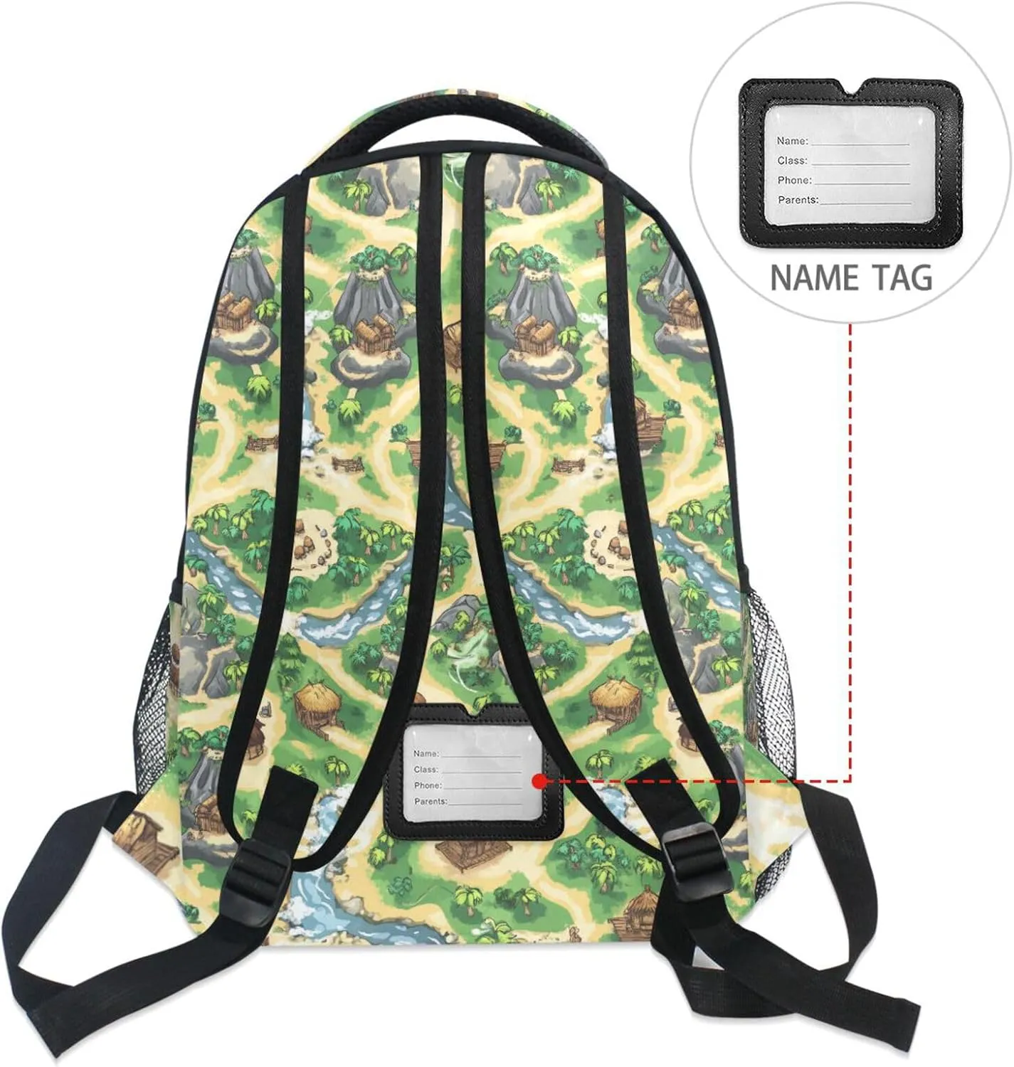 Cute Backpack for Women Men Fashion Travel Laptop Backpack with Chest Strap for College Work Game Map