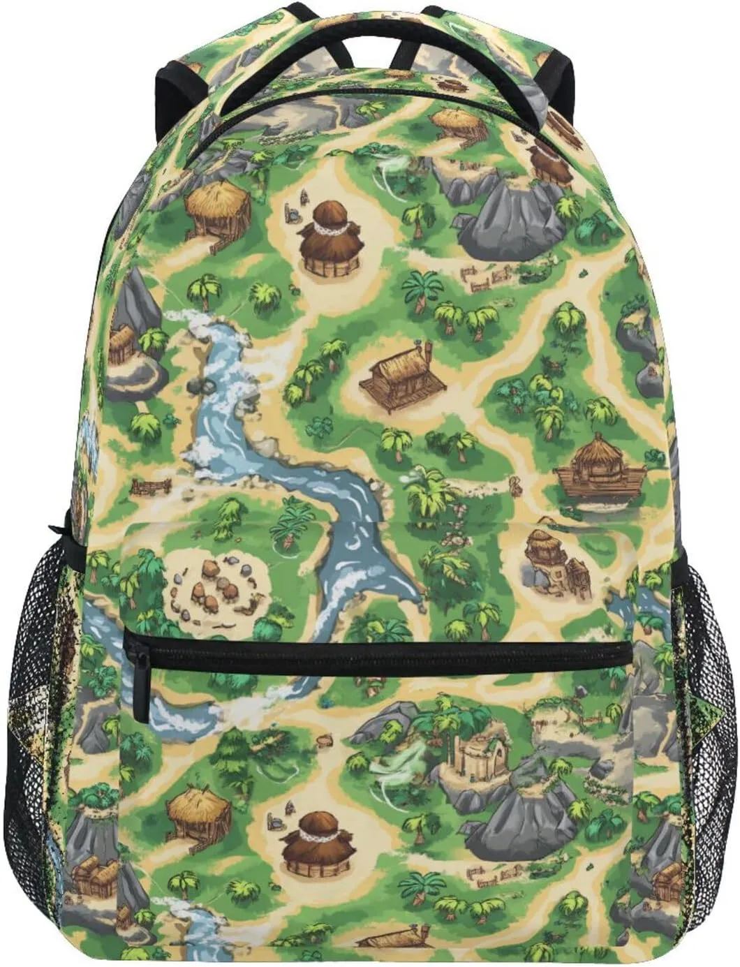 Cute Backpack for Women Men Fashion Travel Laptop Backpack with Chest Strap for College Work Game Map