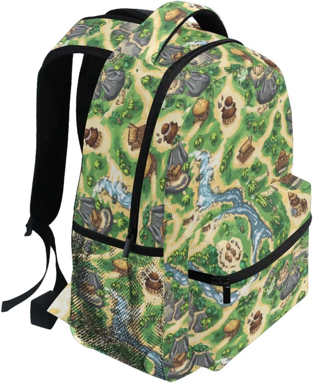 Cute Backpack for Women Men Fashion Travel Laptop Backpack with Chest Strap for College Work Game Map