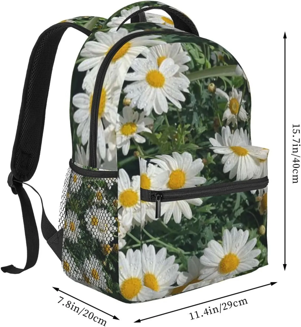 D-aisy Casual Student Backpack With Adjustable Shoulder Straps And Cushioned Back For Comfort Black