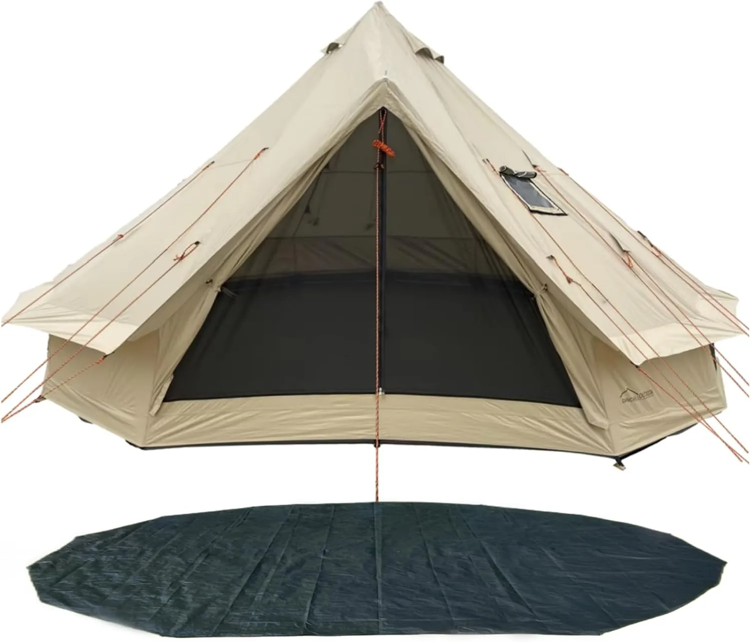DANCHEL OUTDOOR Large 4 Season Bell Tent with Stove Jack for 6 Person Camping, Portable Tent Footprint Glamping Accessories, 5m/16.4ft