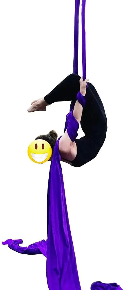 DASKING Aerial Silks Kit for Beginners & Pros - 10Yd Durable Fabric, Pro Safety Hardware & Easy Setup Guide - Yoga Hammock, Swing, Silk Rigging Kit