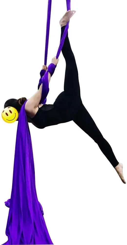 DASKING Aerial Silks Kit for Beginners & Pros - 10Yd Durable Fabric, Pro Safety Hardware & Easy Setup Guide - Yoga Hammock, Swing, Silk Rigging Kit