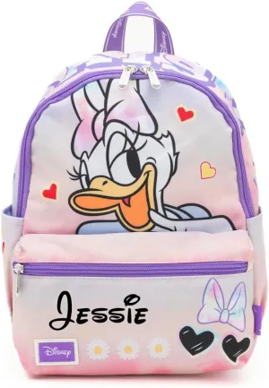 Disney Daisy Duck Backpack for Women Personalized Officially Licensed 13 Inch Travel Daypack Shoulder Bag with Custom Name