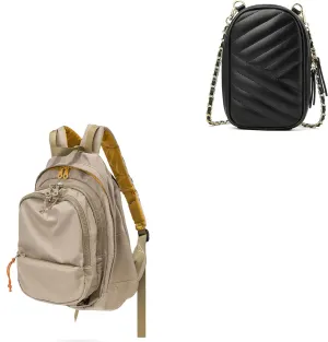 DORIS&JACKY UNISEX Campus Backpack Large Capacity Travel Casual Daypack For Women (Beige)