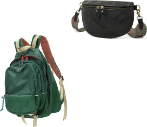 DORIS&JACKY UNISEX Campus Backpack Large Capacity Travel Casual Daypack For Women(Green)