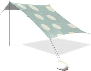 Dots Green Designed UPF50 Foldable Beach Cabana Lightweight Portable Sun Shelter with Sand Shovel, Sandbags for Backyard and Camping carpa para Playa