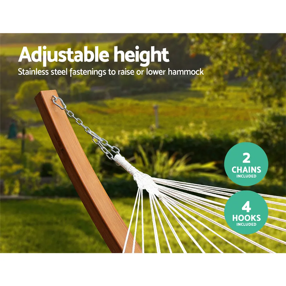Double 2-Person Hammock with Wooden Stand