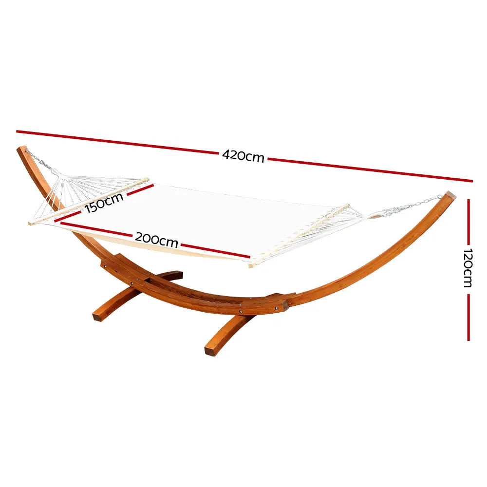 Double 2-Person Hammock with Wooden Stand