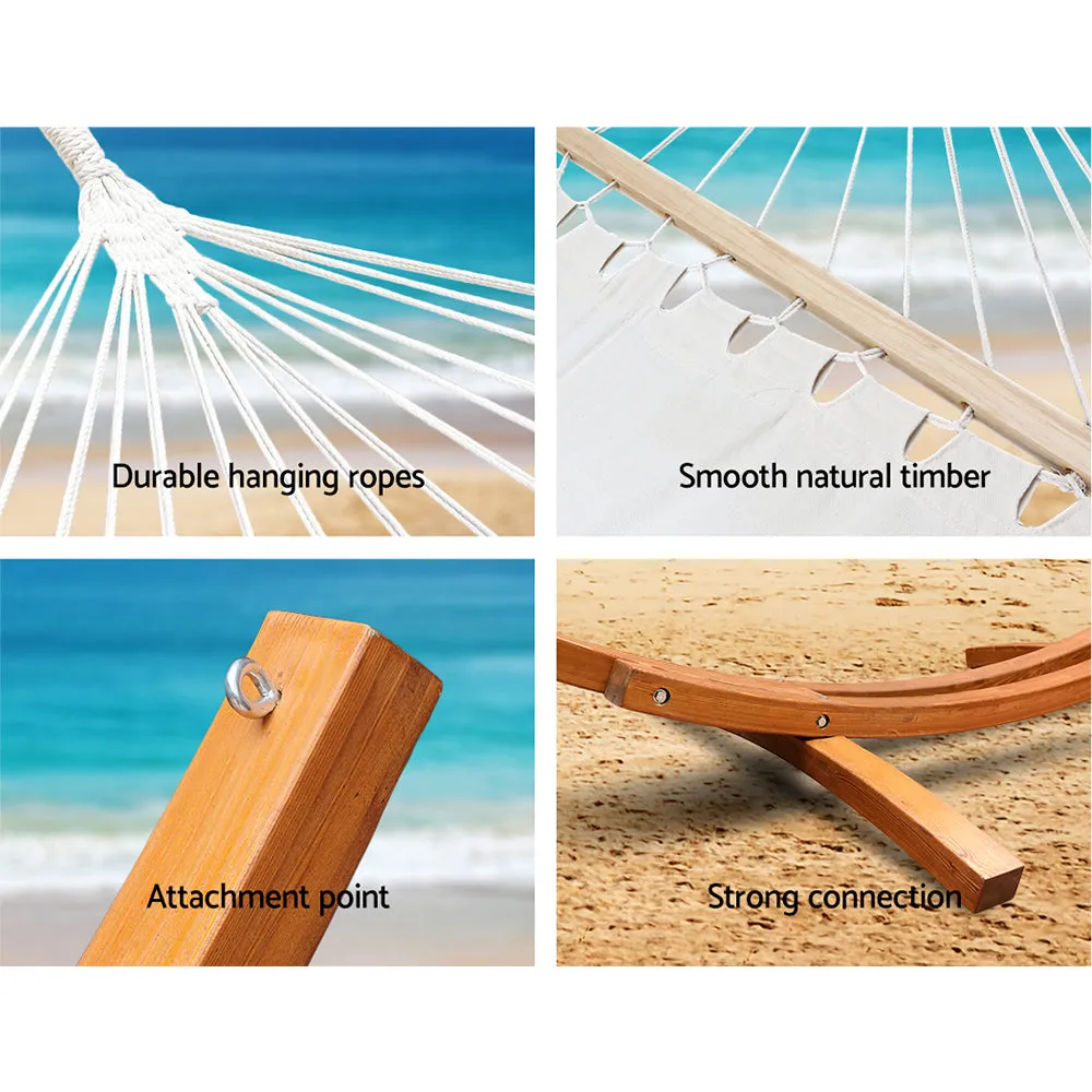 Double 2-Person Hammock with Wooden Stand