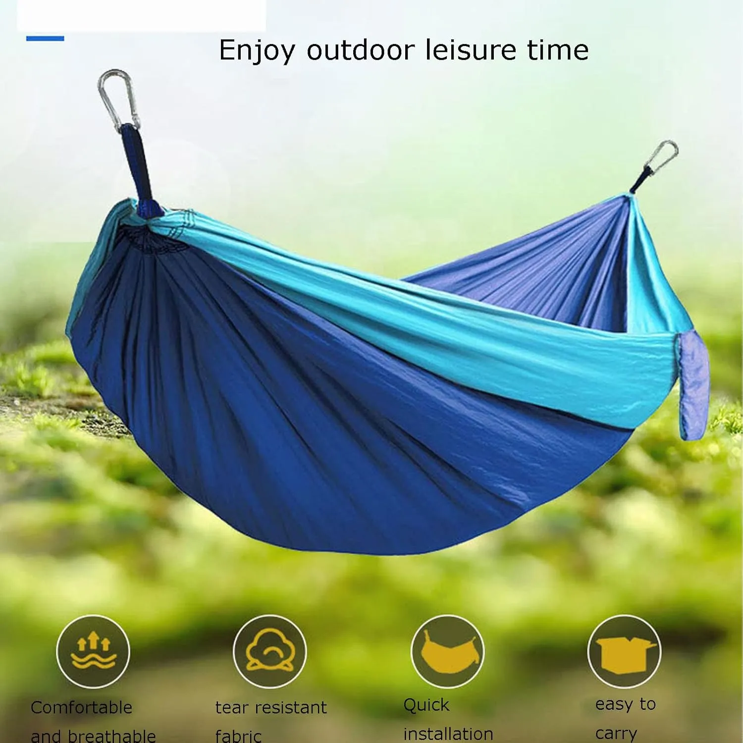 Double Hammock Camping 210T Parachute Cloth Hammock,for Outdoor Leisure Camping Travel (b)