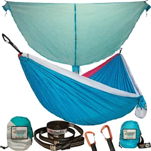 Double Mock and Skeeter Beater Bundle | Light Weight Camping Hammocks and Bug Net Hammock Mosquito net