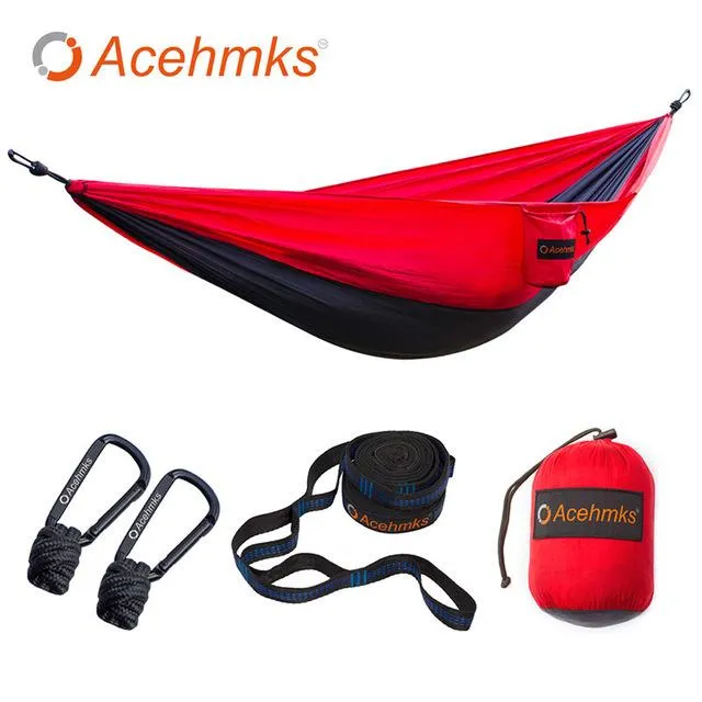 Double Persons Camping Hammock portable Parachute with Tree Straps on Sale