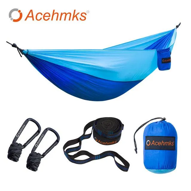 Double Persons Camping Hammock portable Parachute with Tree Straps on Sale