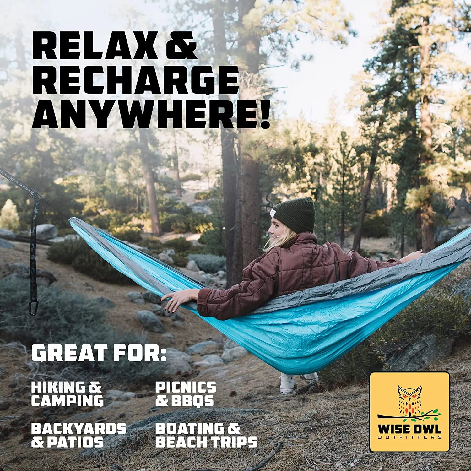 Durable Camping Hammock for Backpacking & Travel