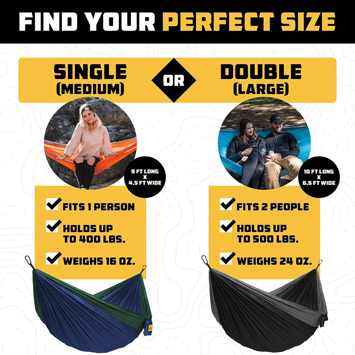 Durable Camping Hammock for Backpacking & Travel
