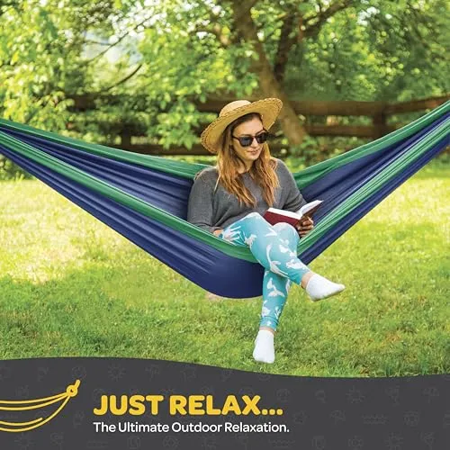 Durable Hammock 400lb Capacity,Nylon Camping Hammock Chair w/ Straps & Bag
