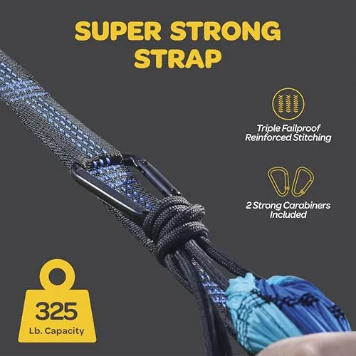 Durable Hammock 400lb Capacity,Nylon Camping Hammock Chair w/ Straps & Bag