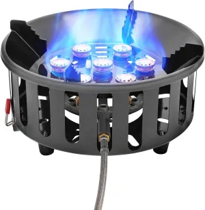 DYRABREST High-Power Camping Stove Professional Outdoor Cooking Stove with Windproof Design, Portable Gas Burner for Hiking, Backpacking, and Survival, Compatible with Isobutane/Butane/LPG