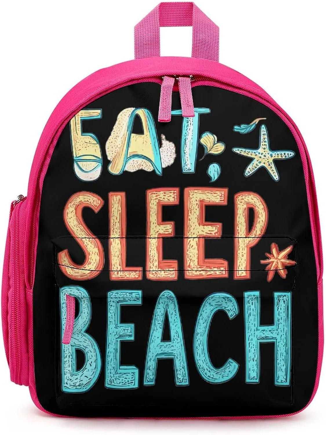 Eat Sleep Beach Cute Backpack Shoulders Bag Casual Daypacks Travel Back Pack for Camping Hiking Pink-style