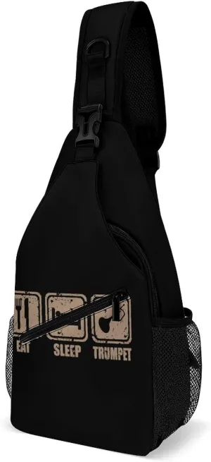 Eat Sleep Play Trumpet Fashion Sling Bag Shoulder Chest Crossbody Bags for Women Men Backpack Daypack Travel Hiking