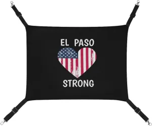 El Paso Strong with USA Flag Heart Hanging Cat Bed Soft Breathable Pet Hammock for Cage Pet Sleeper for Kitten Ferret Puppy Rabbit