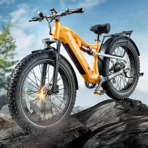Electric Bike for Adults 1350W Peak Upgrade, 48V 20AH Battery Ebike, 26" Fat Tire Full Suspension Electric Mountain Bike, 80 Miles Range, 28 MPH, 8 Speed, Torque Sensor, Labrador Pro
