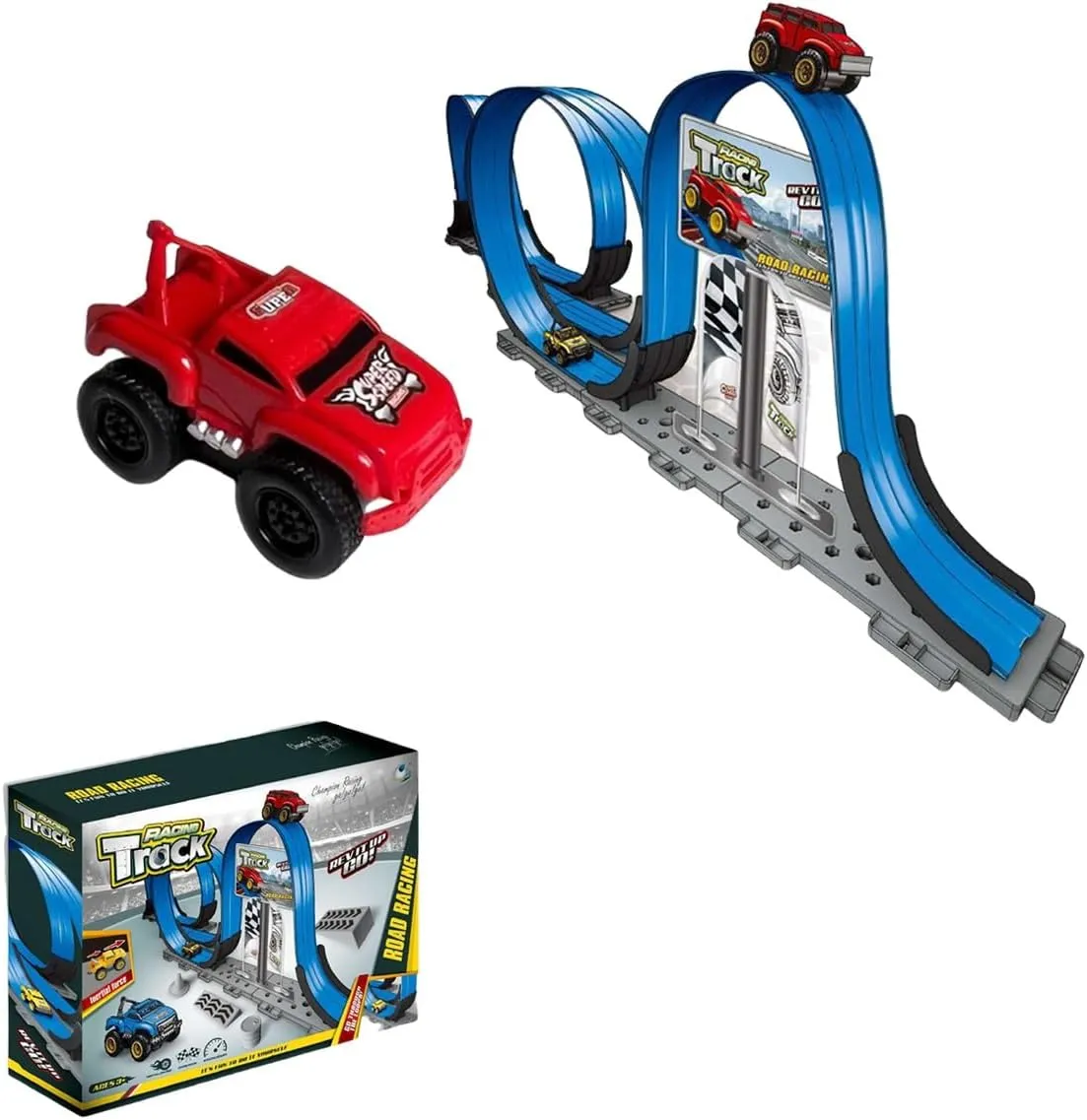 Emboadlie Magnetic Anti-Gravity Wall-Climbing Toy Car, Inertial Magnetic Levitation, Anowadays Wall Climbings Car, That Drive on Walls and Ceiling, Puzzle Decompression Toys for Boys(Track C 1 car (ra