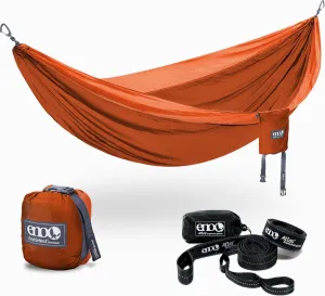 ENO Bundle, Includes The SingleNest Hammock & Atlas Suspension System, Lightweight, Durable Hammock with Straps for Camping, Hiking & Travel, Canyon/Coral