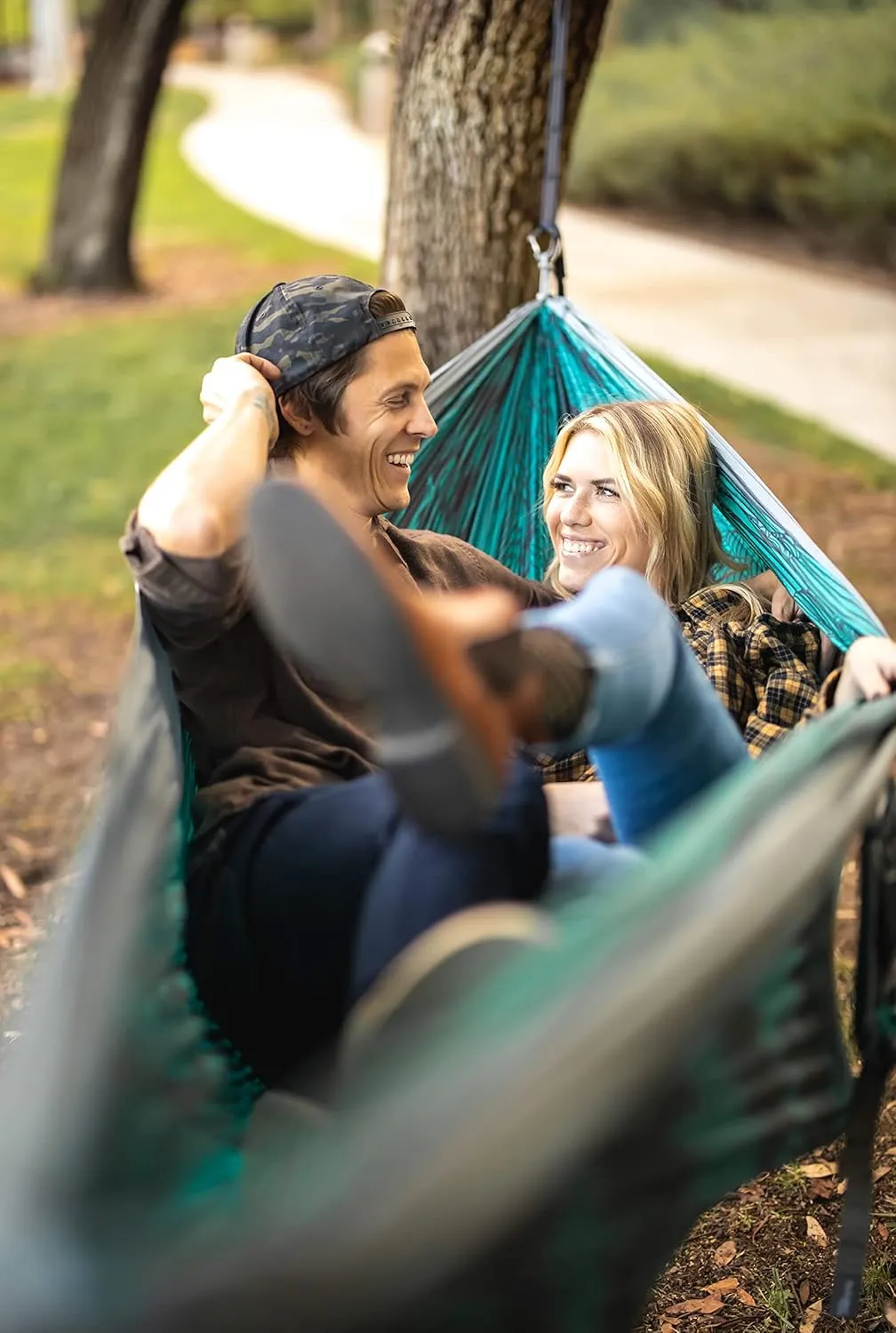 ENO DoubleNest Hammock - Lightweight, Portable, 1 to 2 Person Hammock - for Camping, Hiking, Backpacking, Travel, a Festival, or The Beach - Mountains to Sea/Grey