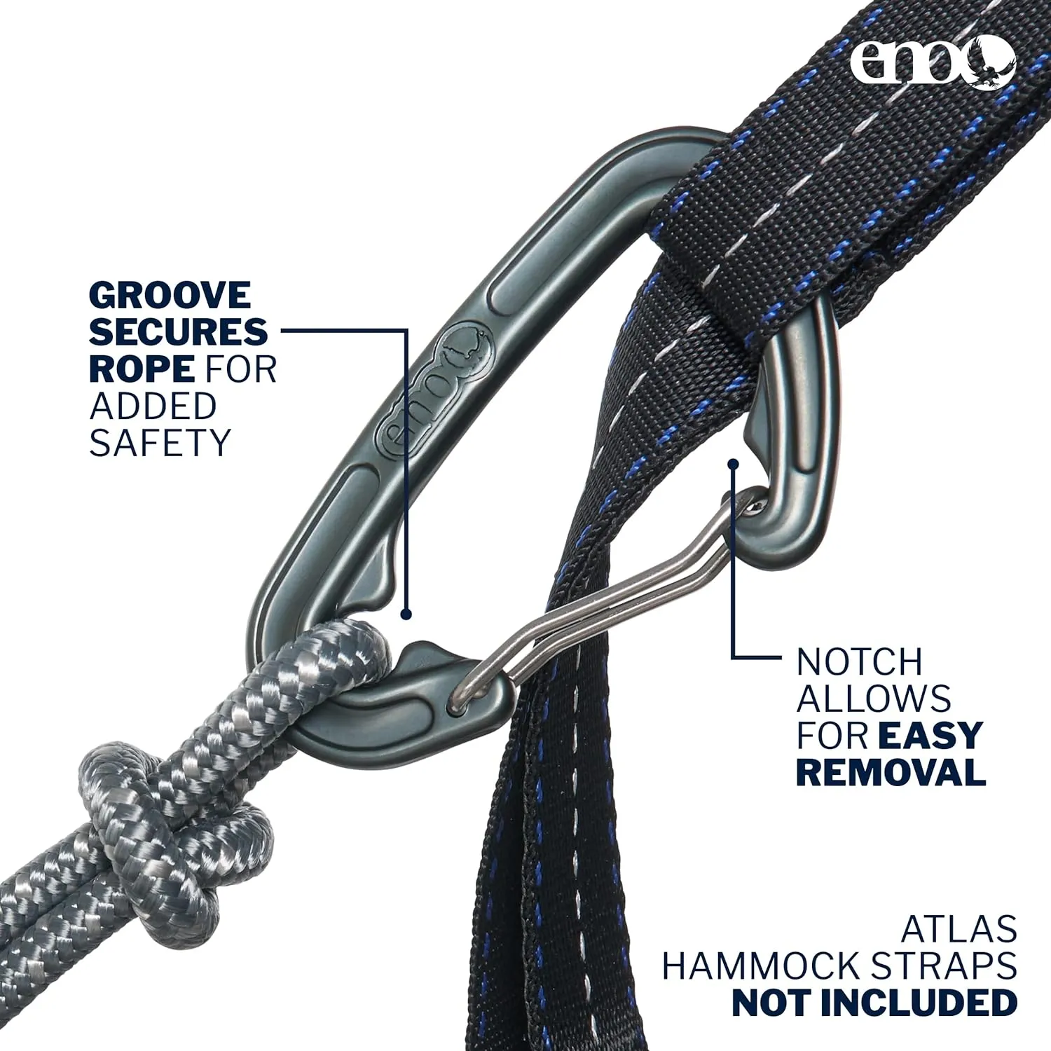 ENO DoubleNest Hammock - Lightweight, Portable, 1 to 2 Person Hammock - for Camping, Hiking, Backpacking, Travel, a Festival, or The Beach - Mountains to Sea/Grey