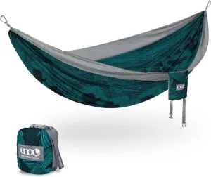 ENO DoubleNest Hammock - Lightweight, Portable, 1 to 2 Person Hammock - for Camping, Hiking, Backpacking, Travel, a Festival, or The Beach - Mountains to Sea/Grey