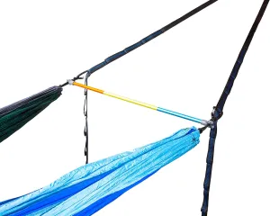 ENO Fuse Tandem Hammock System Colour Retro Tri Lightwieght Fuse Spreader Bars, Two Hammocks Side by Side Dac Grren Anodised Aluminium Alloy Eliminates Enviro Damage Weight 277 g