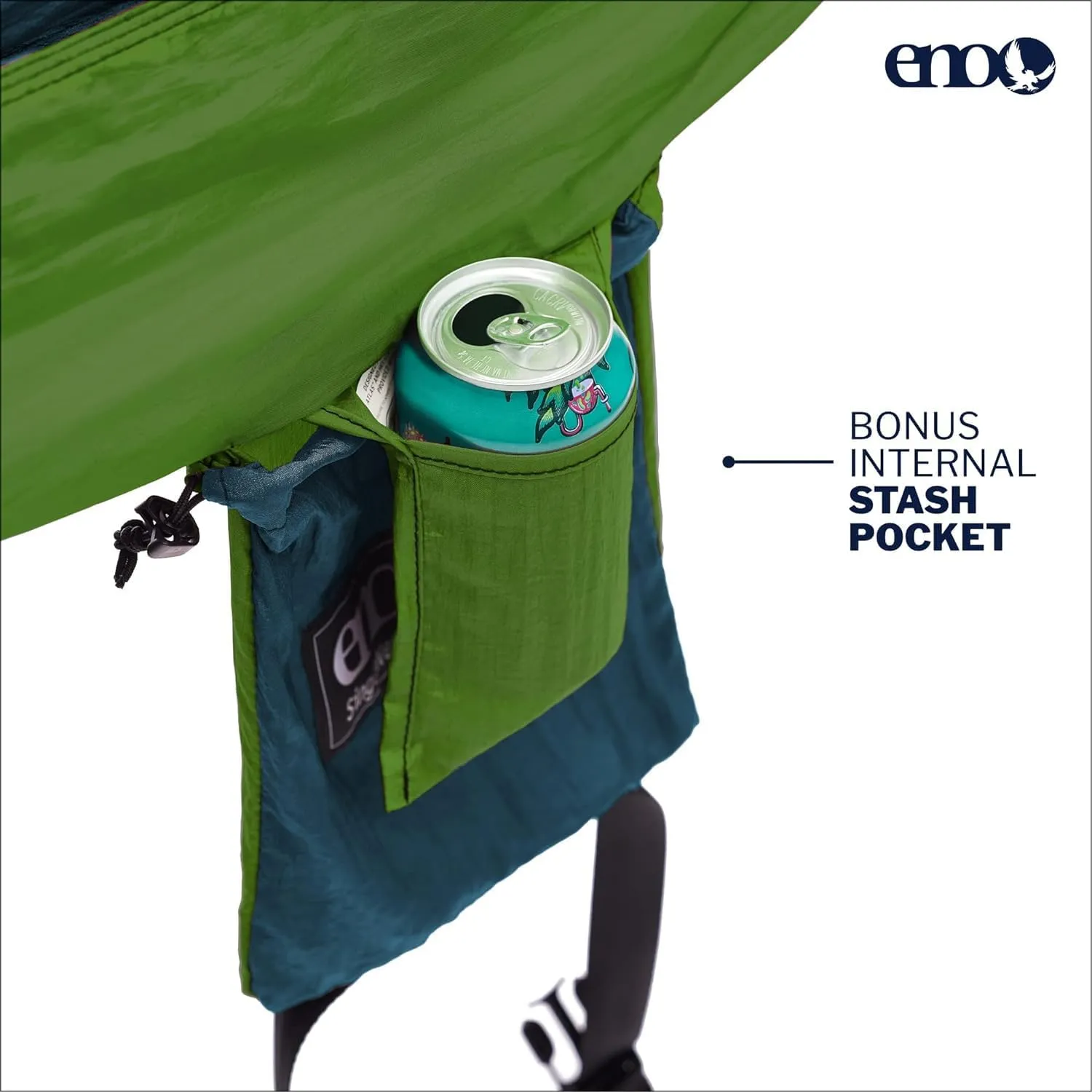 ENO SingleNest Hammock - Lightweight & Portable - 1 Person Hammock - for Camping, Hiking, Backpacking, Travel, a Festival, or The Beach - Grey/Chartreuse