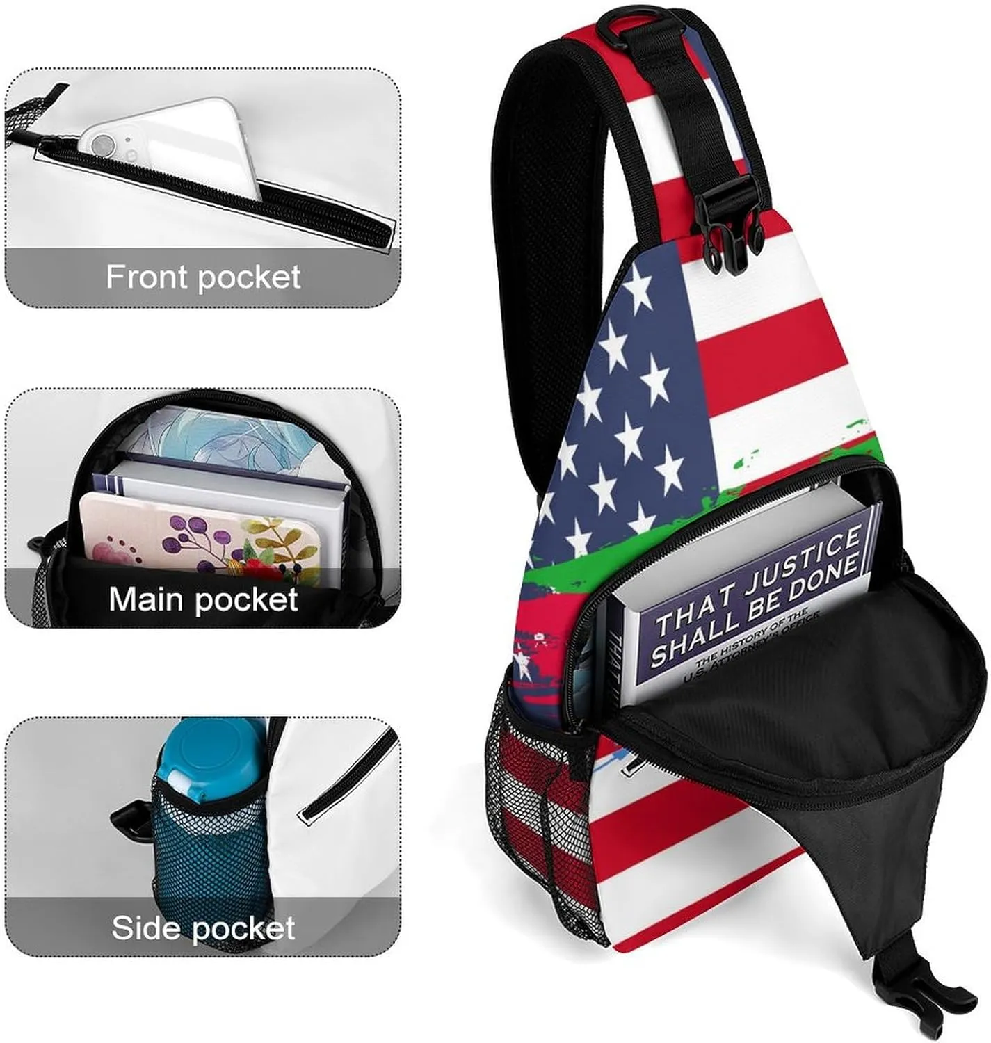 Eritrea Flag Hand Drawn Sling Bag Crossbody Chest Bag Shoulder Bag For Travel Hiking Cycling Camping