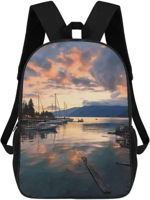 Evening in Vancouver Laptop Backpack 17 Inch for Women Men Travel Backpacks for Women Men Laptop Bag Fashion Casual Daypack