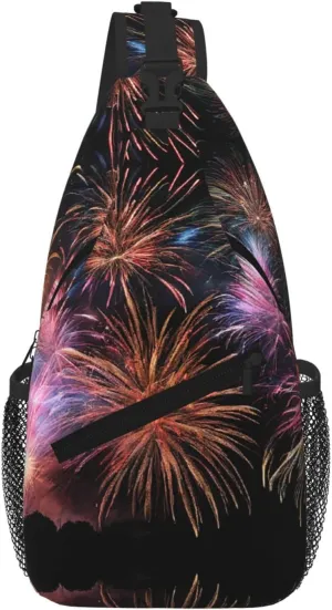 Explosion Firework 3d Print Cross Chest Bag Diagonally - High-Capacity For Short Trips, Work, And Daily Use