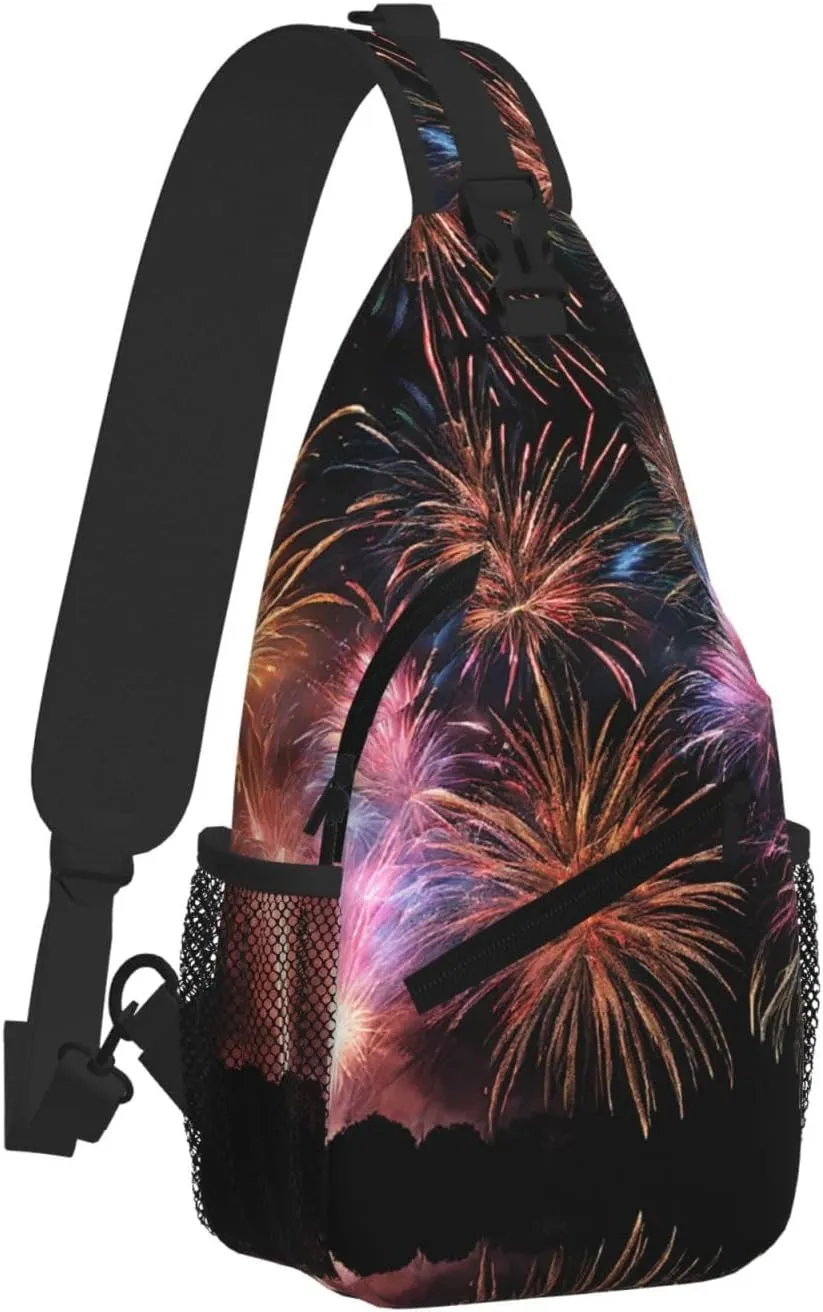 Explosion Firework 3d Print Cross Chest Bag Diagonally - High-Capacity For Short Trips, Work, And Daily Use