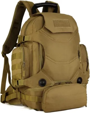 Eysee Backpack, Outdoor Backpack,Camping Rucksack, Water Resistant Hiking Backpack,Nylon Trekking Daypack, Brown, 中号