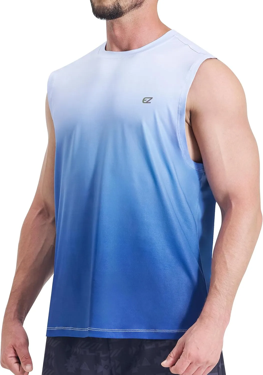 EZRUN Men's Sleeveless Shirt Quick Dry Workout Swim Shirt Gym Muscle Athletic Beach Tank Top Big and Tall