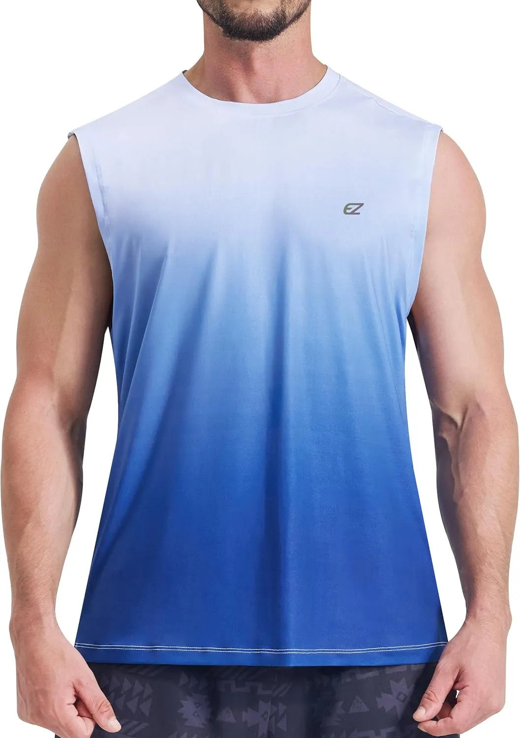 EZRUN Men's Sleeveless Shirt Quick Dry Workout Swim Shirt Gym Muscle Athletic Beach Tank Top Big and Tall