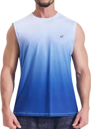 EZRUN Men's Sleeveless Shirt Quick Dry Workout Swim Shirt Gym Muscle Athletic Beach Tank Top Big and Tall