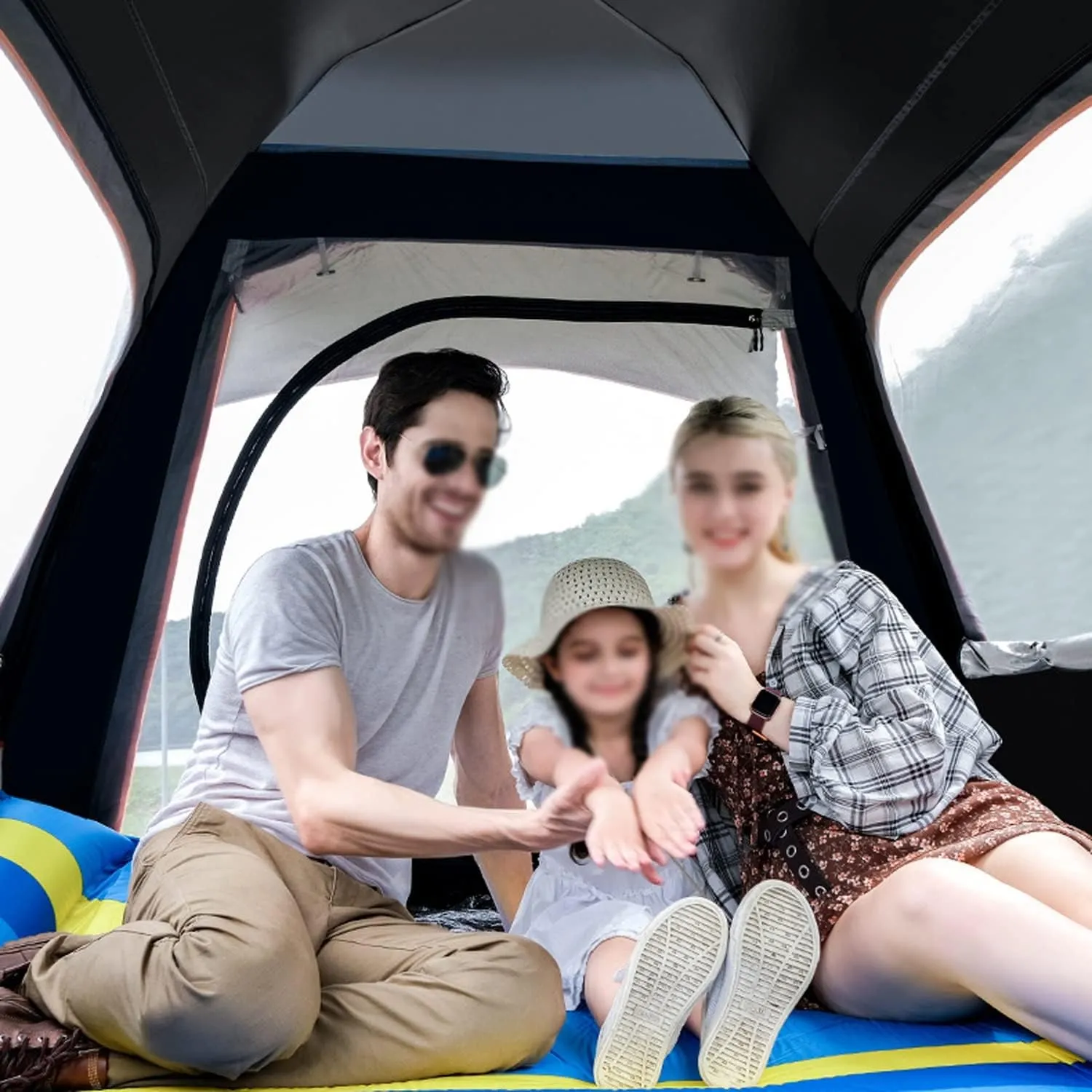 Family Camping Tent,Fully Automatic Tent Quick Opening Sun Protection Tent,Water-Proof,Venting Design,Portable Carry Bag for Traveling, Hiking, Outdoors