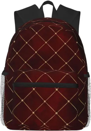 Fancy Burgundy And Gold Lightweight Packable Backpack Travel Casual Hiking Daypack Foldable Backpack For Men Women